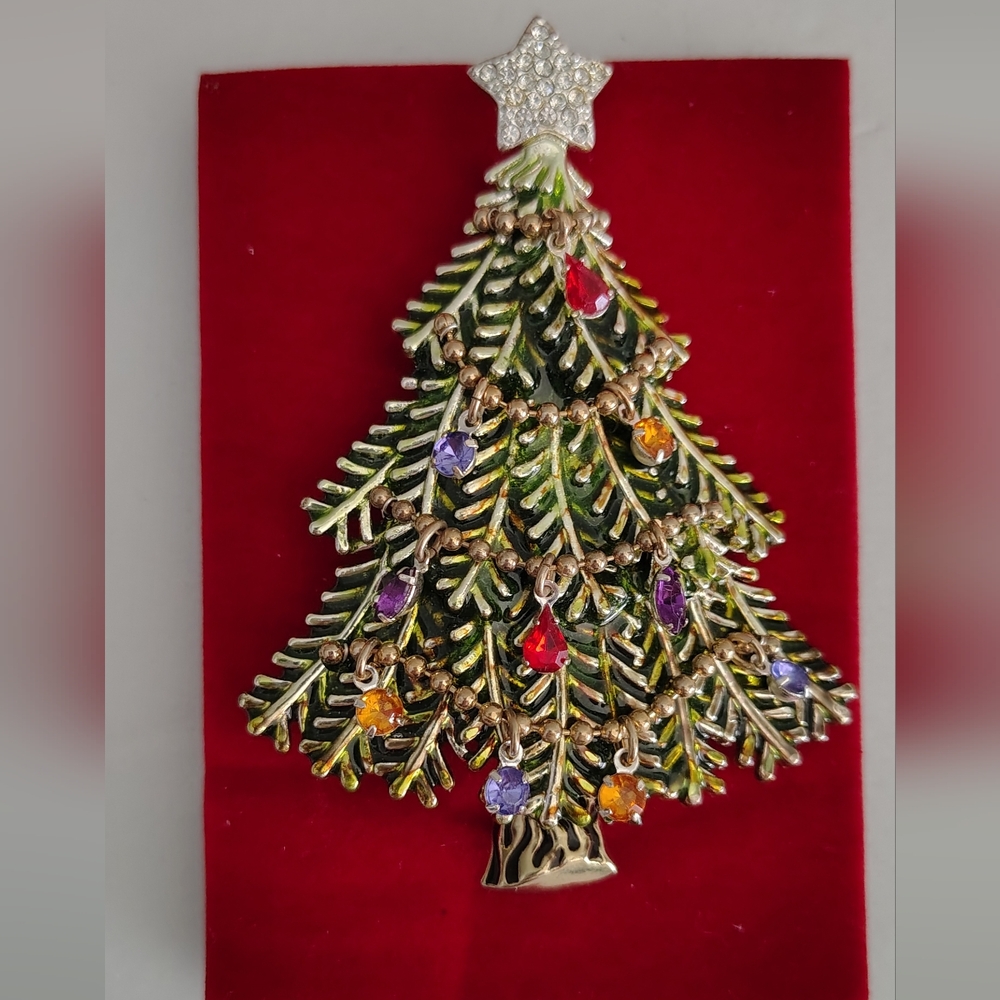 Colorful Christmas Tree Avon Brooch 2008 - Picture 7 of 7